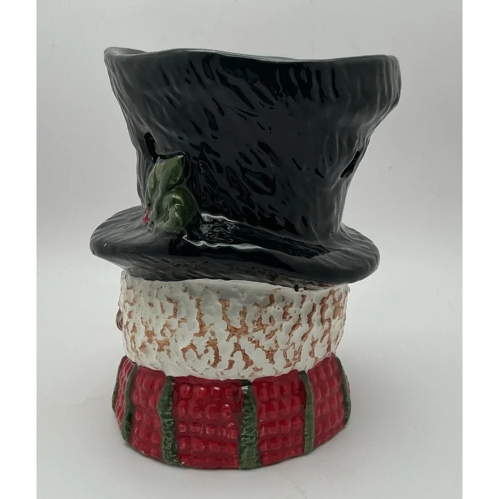 Snowman with Red Scarf, Black Top Hat, Oil/Wax‎ Melt Tea Light Warmer